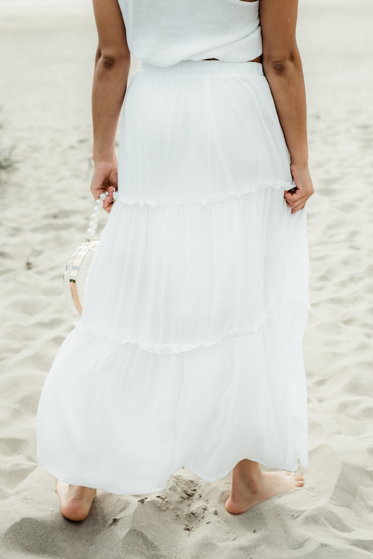 Tiana White Maxi Skirt - Image 2