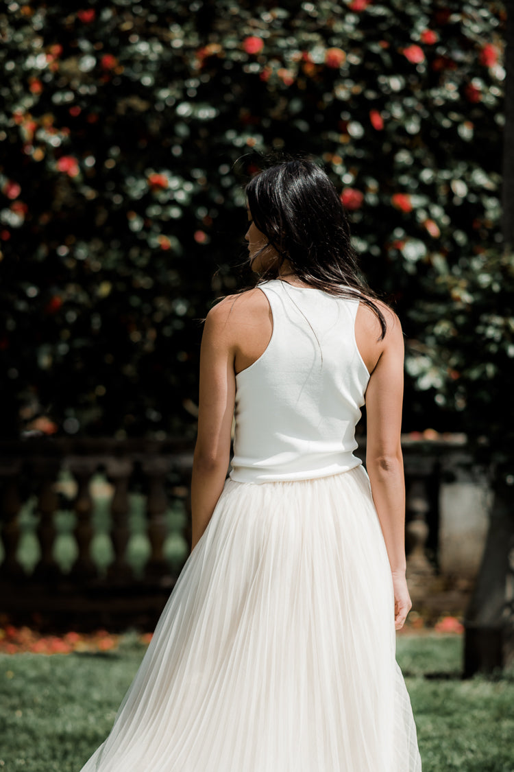 Cream Knit Racerback Tank- FINAL SALE - Image 2