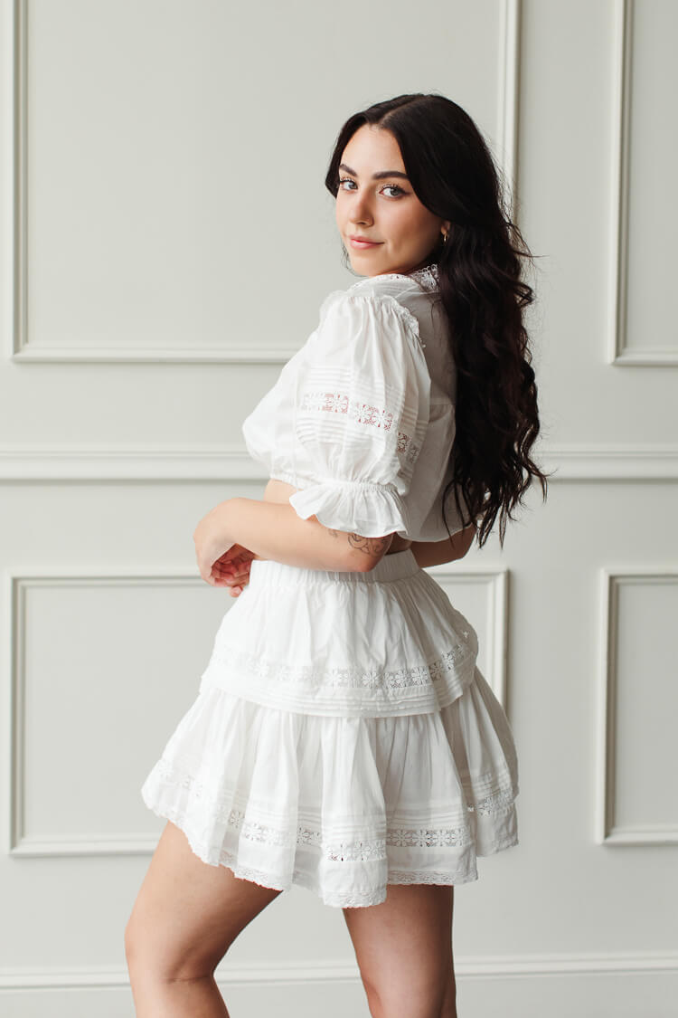 Kent White Ruffle Skirt Set - FINAL SALE - Image 2