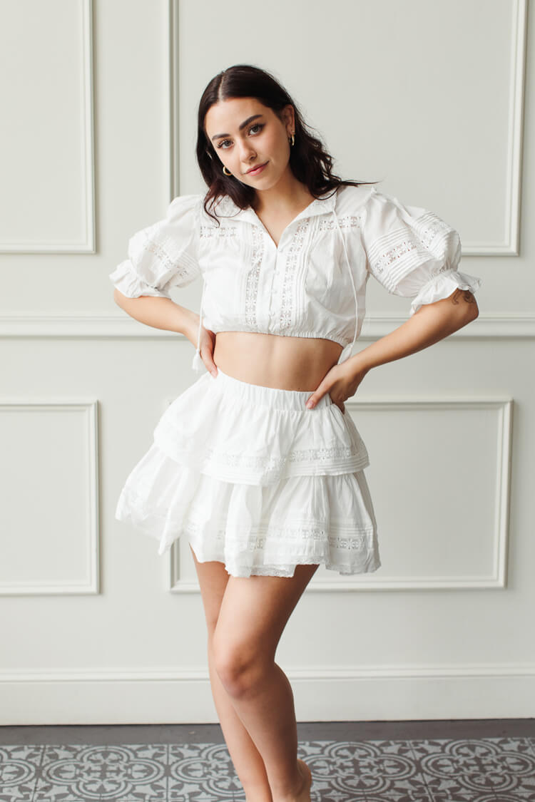 Kent White Ruffle Skirt Set - FINAL SALE - Image 3