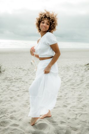 Tiana White Maxi Skirt