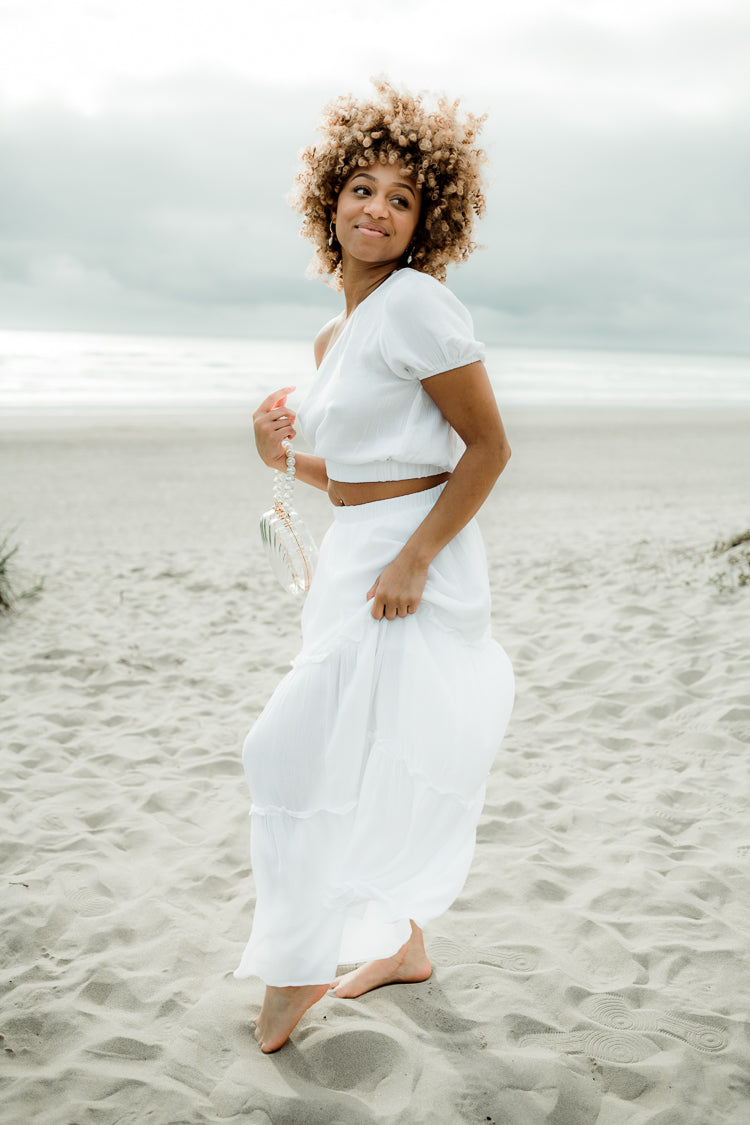 Tiana White Maxi Skirt