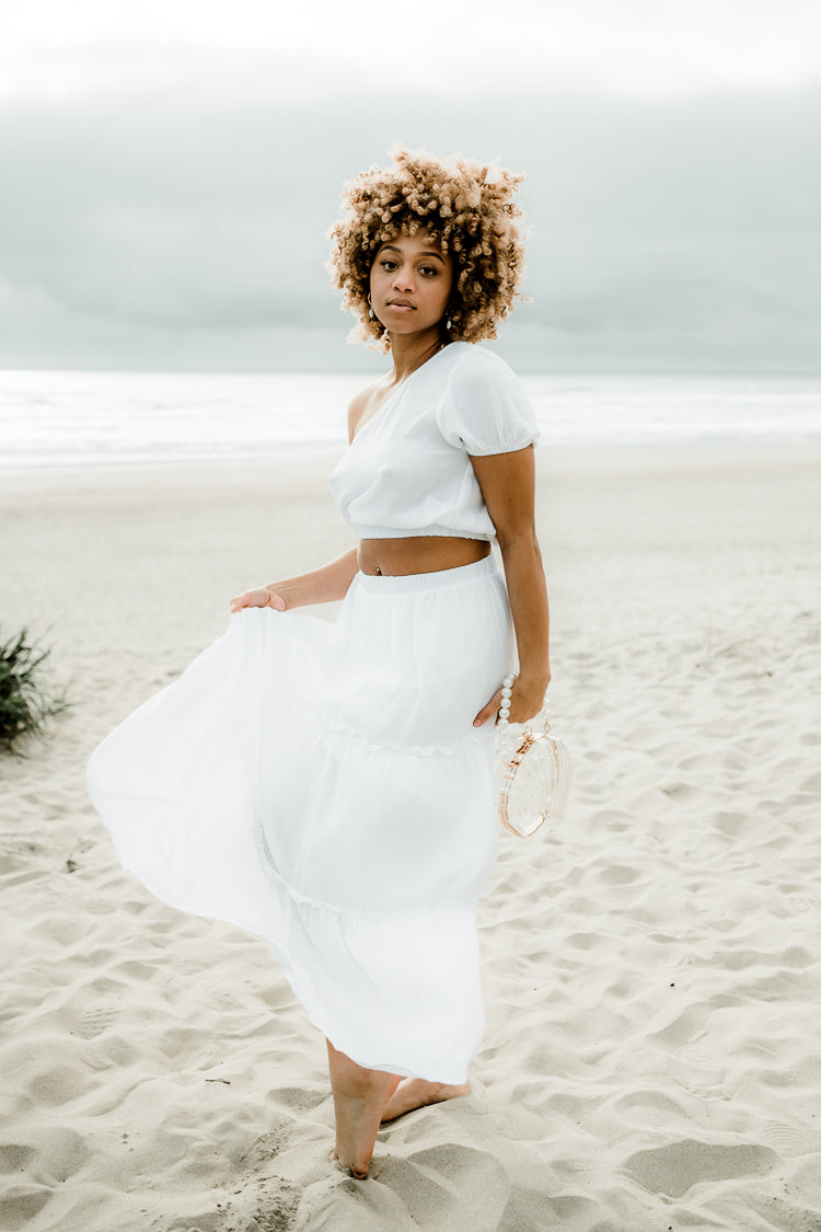 Tiana White Maxi Skirt - Image 4