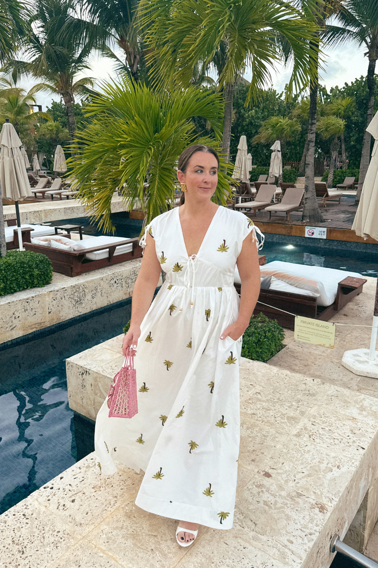 Paloma Palm Embroidered Midi Dress - Image 3