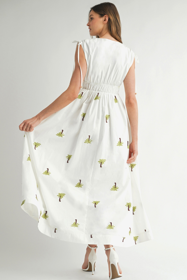 Paloma Palm Embroidered Midi Dress - Image 2