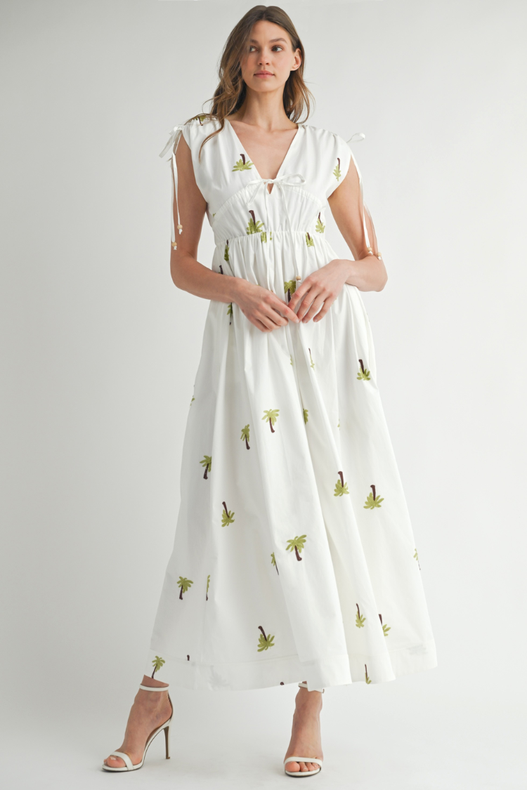 Paloma Palm Embroidered Midi Dress - Image 7