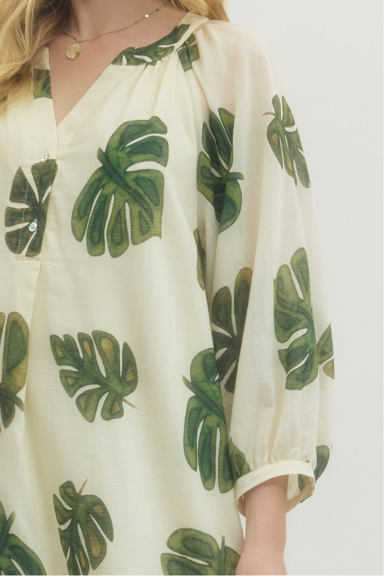 Tropical Escape Palm Print Midi Dress - Image 8
