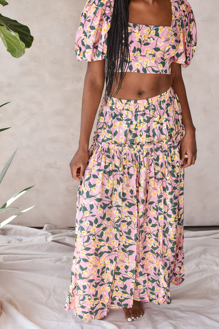 Pink Floral Crop Top - FINAL SALE - Image 3