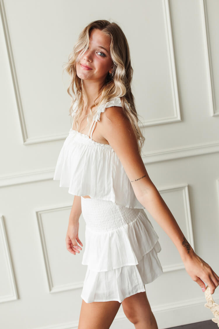 Borneo White Mini Skirt Set - FINAL SALE - Image 2