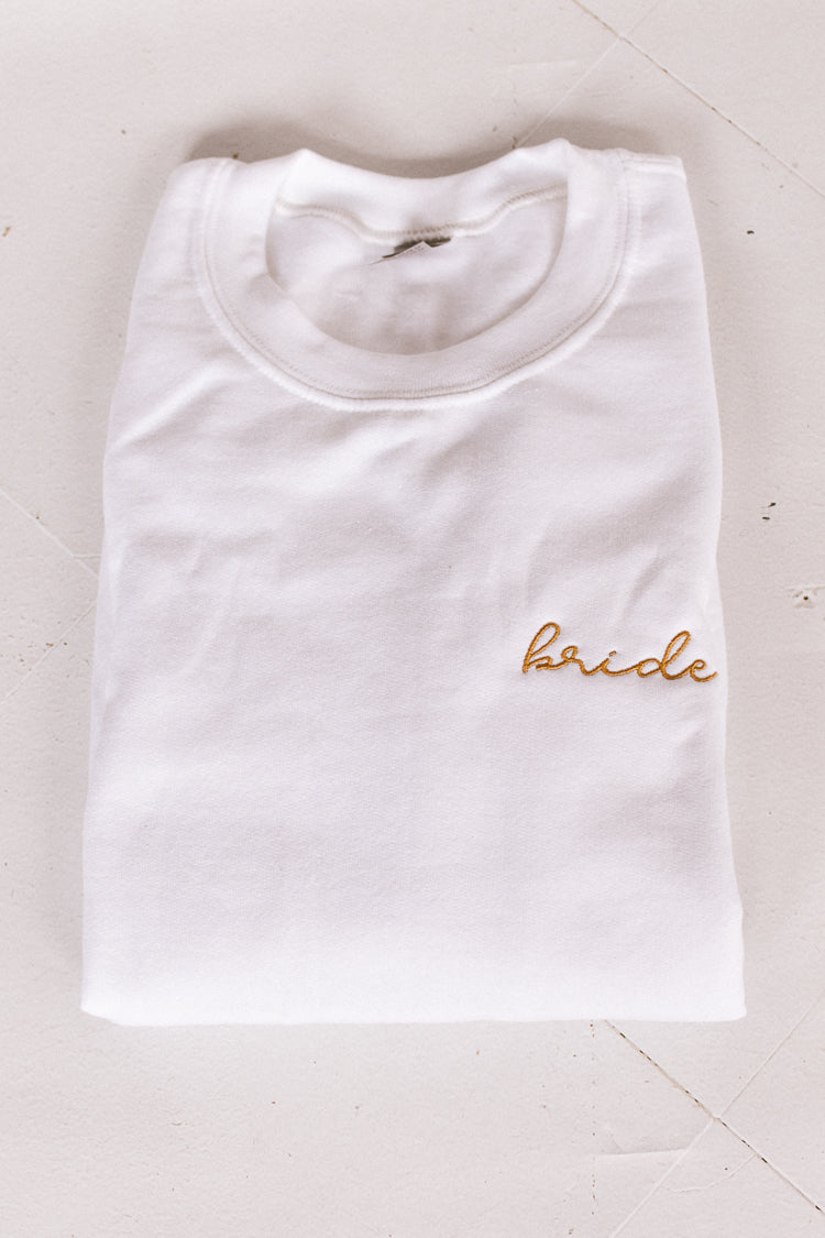 Embroidered Bride White Sweatshirt - Image 2