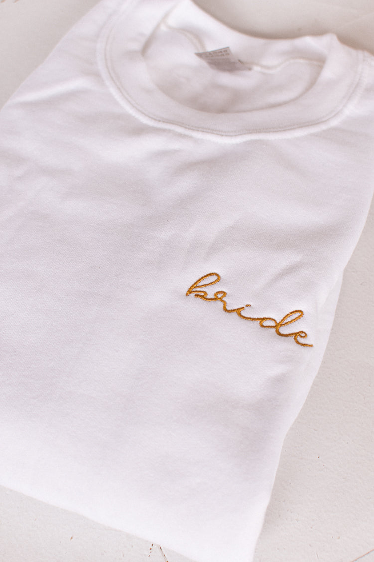 Embroidered Bride White Sweatshirt